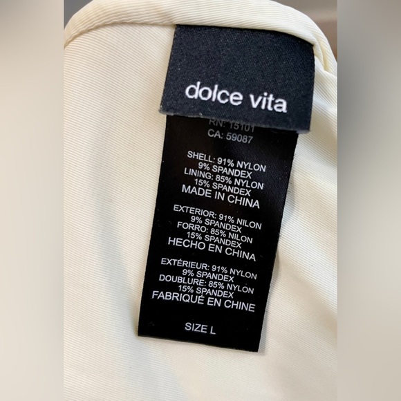 Dolce Vita Ribbed Button Down Cream One Piece Bathing Suit Size L EUC - Picture 6 of 6